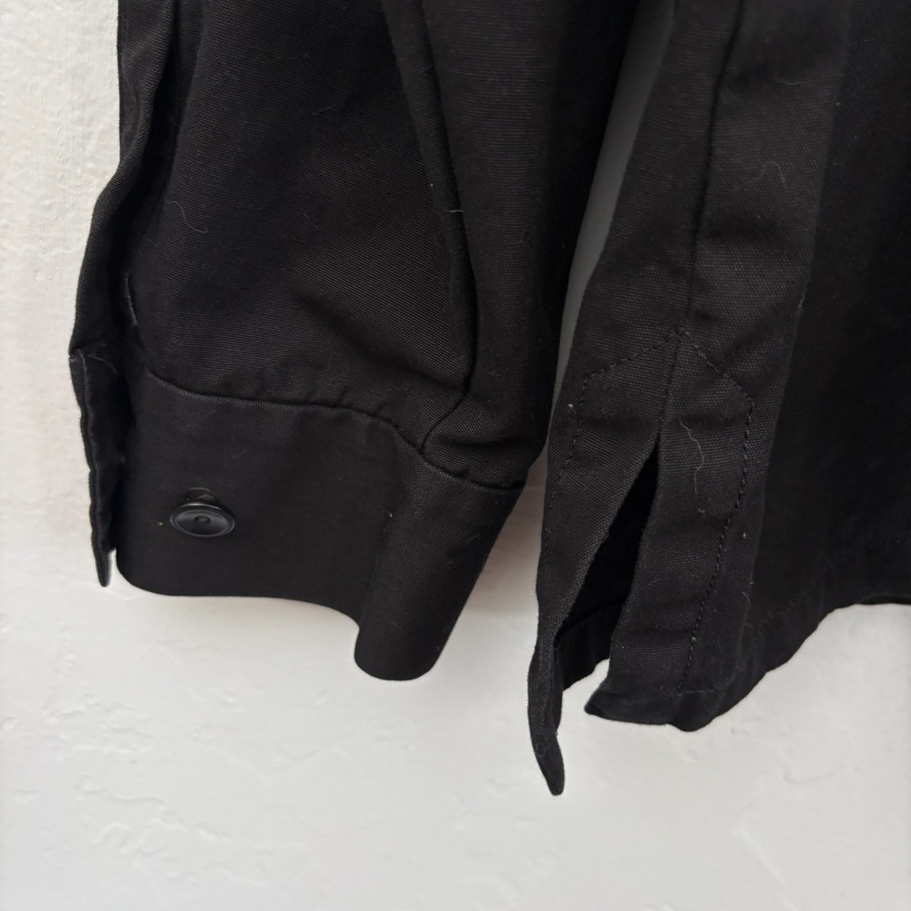 Eileen Fisher Organic Cotton Jacket Women Size XL Black Button Up No Collar - Picture 11 of 11